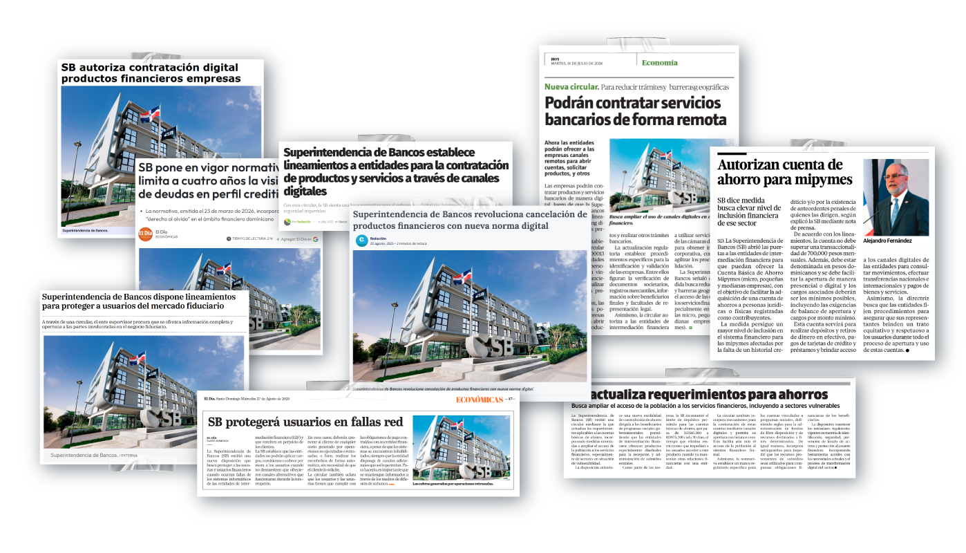 Collage de titulares de prensa sobre normativas emitidas